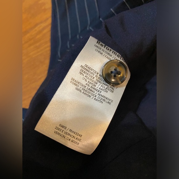 Reformation Top Delanie Midnight Stripe Size 6 Brand New NWT $168 - Picture 10 of 10